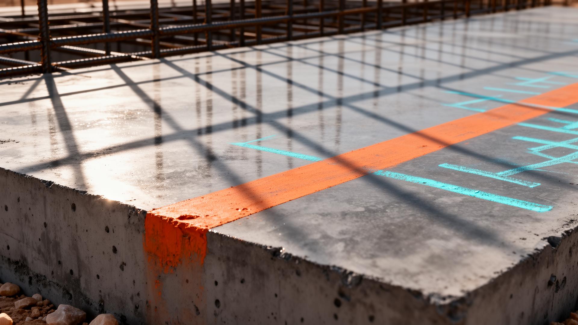 Textura de hormigón industrial con marcas de obra